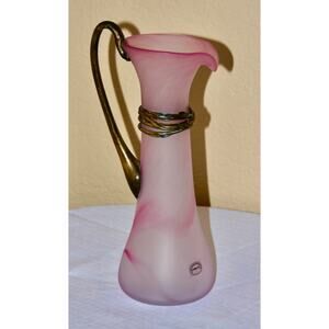 Hand Blown Opalescent Art Glass Wave Bowl Centerpiece Chihuly